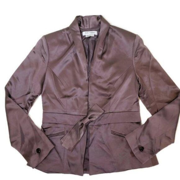 Kay Unger New York Silk Blazer jacket Size 8 Mauve lavender purple shiney sheen - Picture 11 of 12